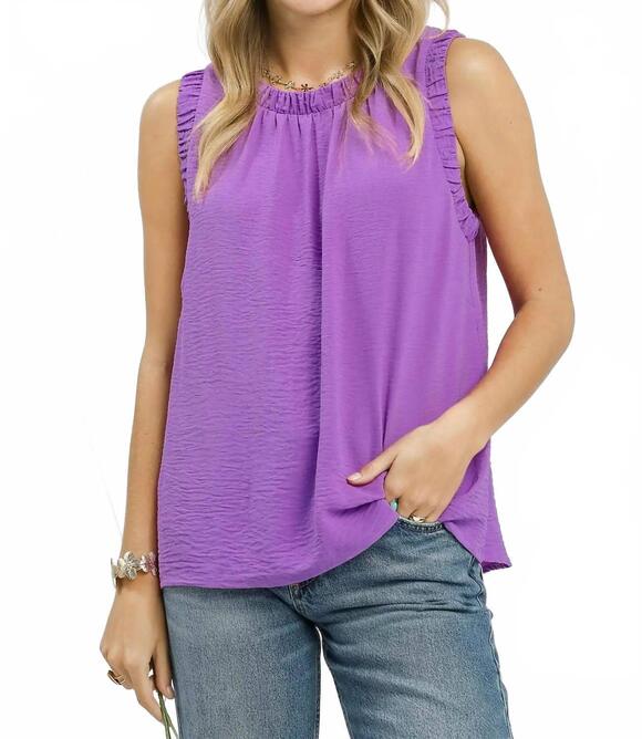 UMGEE Tops - NEW UMGEE ruffled neck sleeveless top in purple